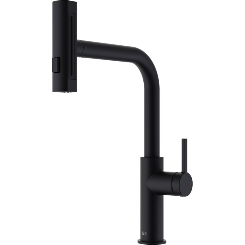 foto del prodotto essebagno esserain miscelatore per lavabo con doccetta estraibile in nero opaco