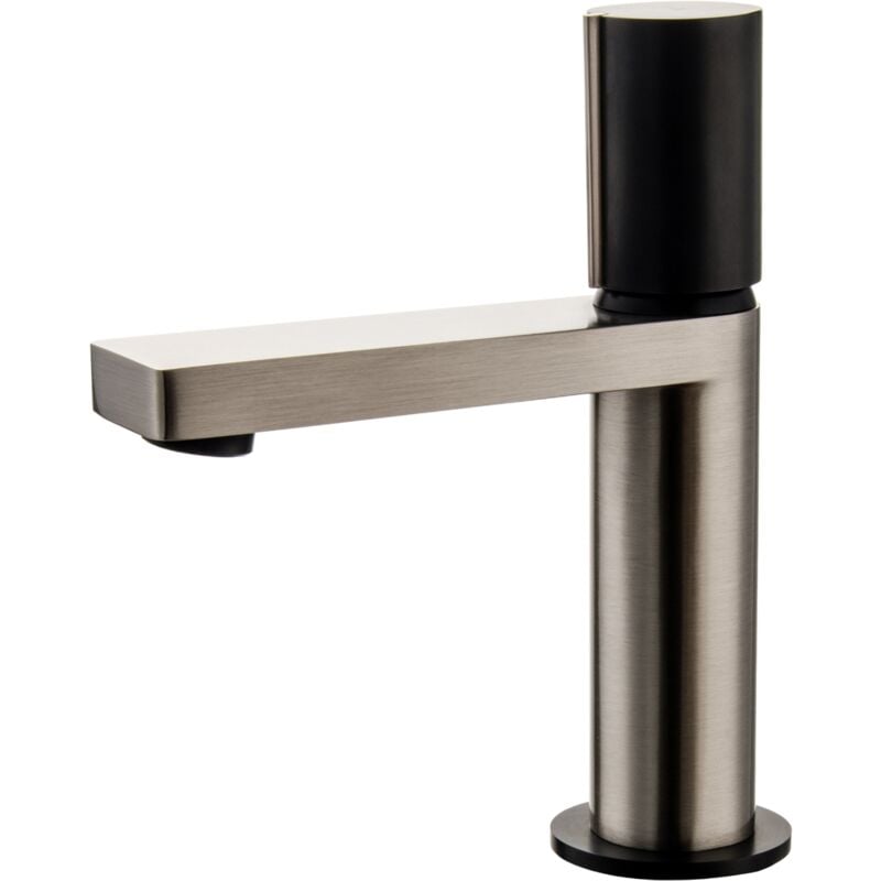 foto del prodotto essebagno exil miscelatore per lavabo basso in acciaio inox e nero