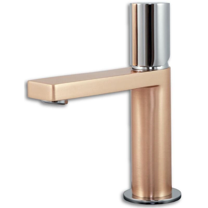 foto del prodotto essebagno exil miscelatore per lavabo basso in cromo e oro rosa