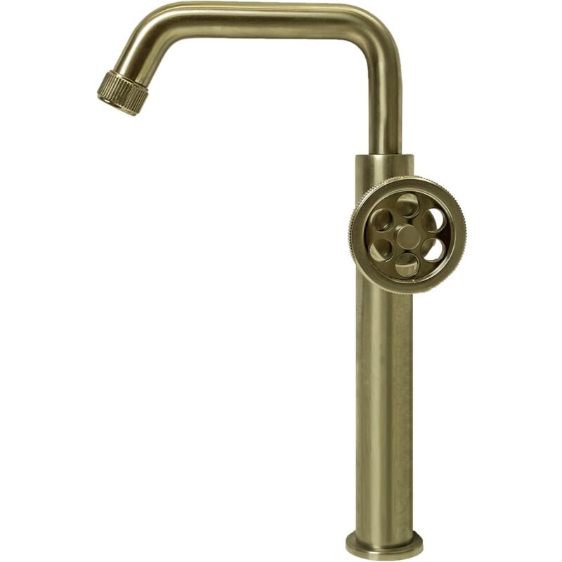 foto del prodotto essebagno indus rubinetto alto per lavabo oro spazzolato