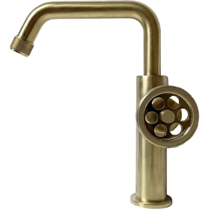 foto del prodotto essebagno indus rubinetto per lavabo basso oro spazzolato