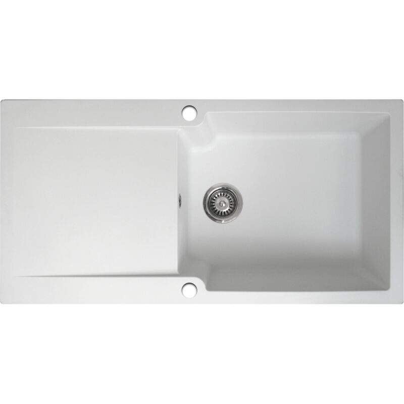 foto del prodotto essebagno - lisse lavello reversibile 1 vasca grande 1 sgocciolatoio in resina bianca