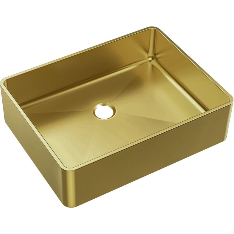 foto del prodotto essebagno luisa vasca 48x37 in acciaio inox color oro spazzolato