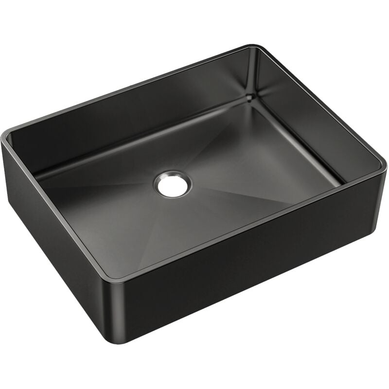 foto del prodotto essebagno luisa vasca 48x37 in acciaio inox grigio metallico