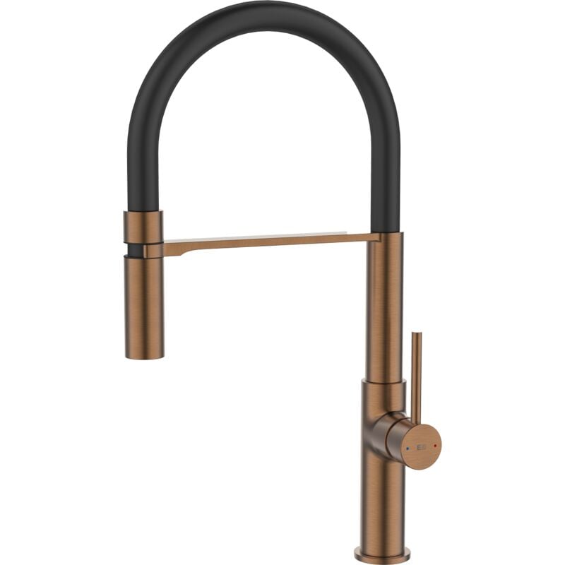 foto del prodotto essebagno magneto miscelatore per lavabo con soffione mobile in rame spazzolato