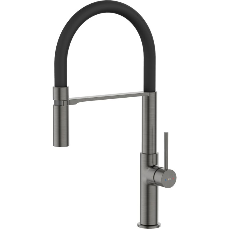 foto del prodotto essebagno magneto rubinetto da cucina con doccetta in gun metal