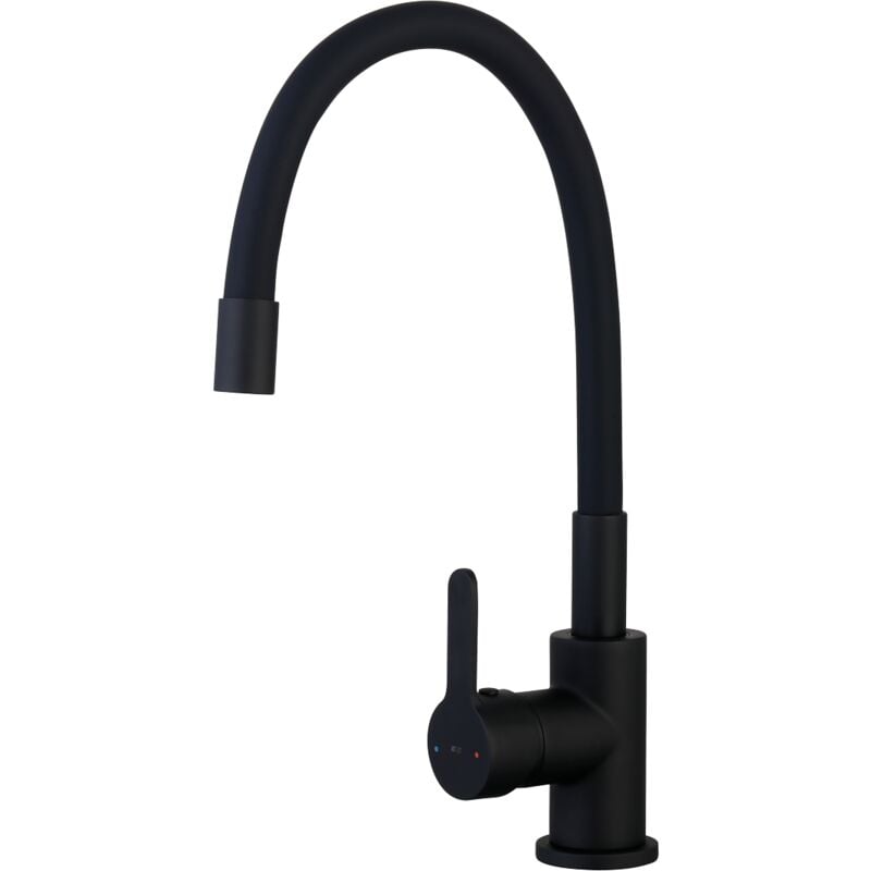 foto del prodotto essebagno memory rubinetto da cucina con doccetta a memoria di forma in nero