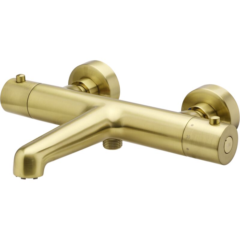 foto del prodotto essebagno miscelatore termostatico per bagno e doccia luisa in oro spazzolato