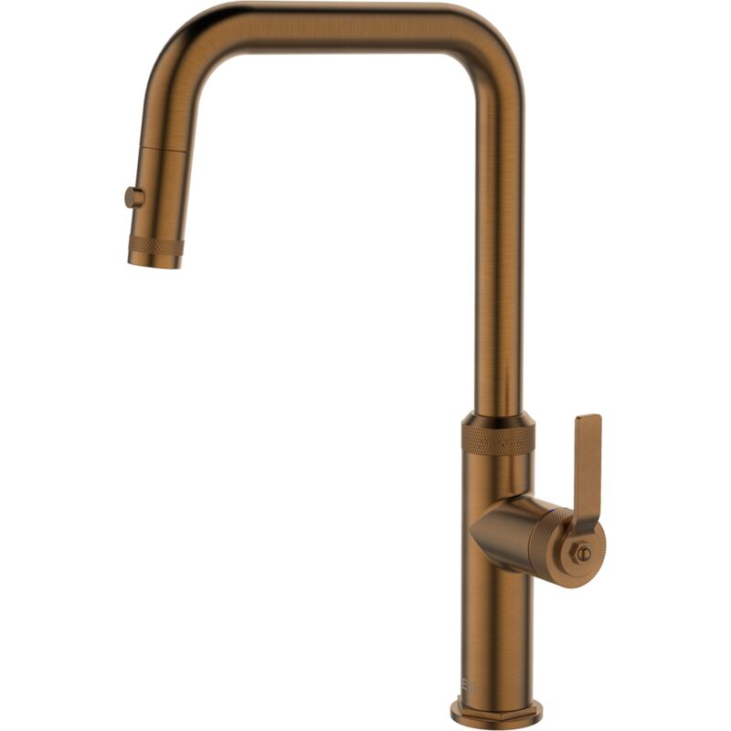 foto del prodotto essebagno molette miscelatore per lavabo con doccetta estraibile in rame spazzolato