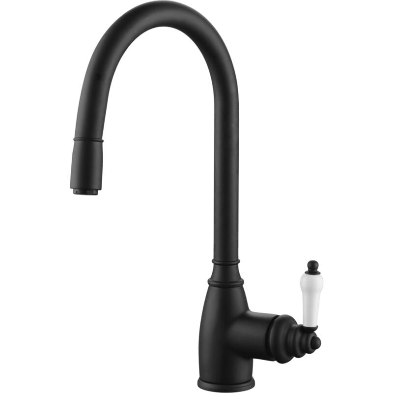 foto del prodotto essebagno rubinetto da cucina ascott con doccetta in nero