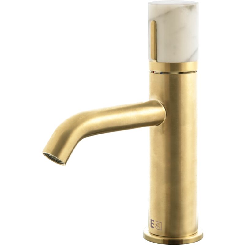 foto del prodotto essebagno rubinetto manopola per lavabo basso in marmo oro spazzolato