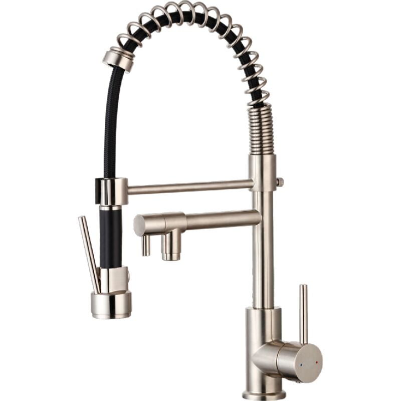 foto del prodotto essebagno rubinetto monocomando per lavello big pro con doccetta in acciaio inox