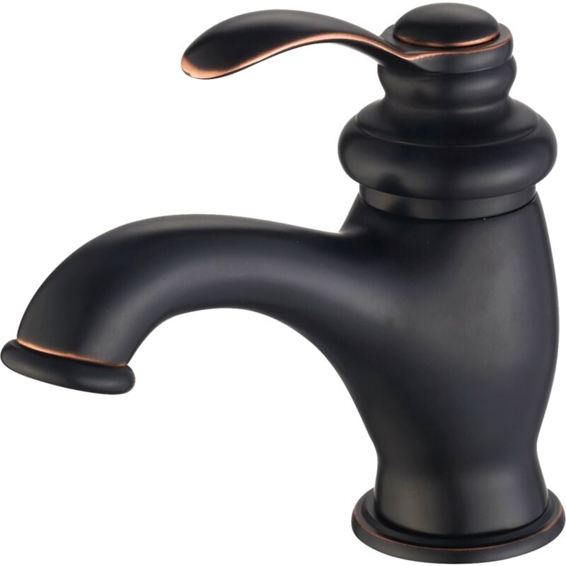 foto del prodotto essebagno rubinetto per lavabo leeds orb invecchiato nero con riflessi rame