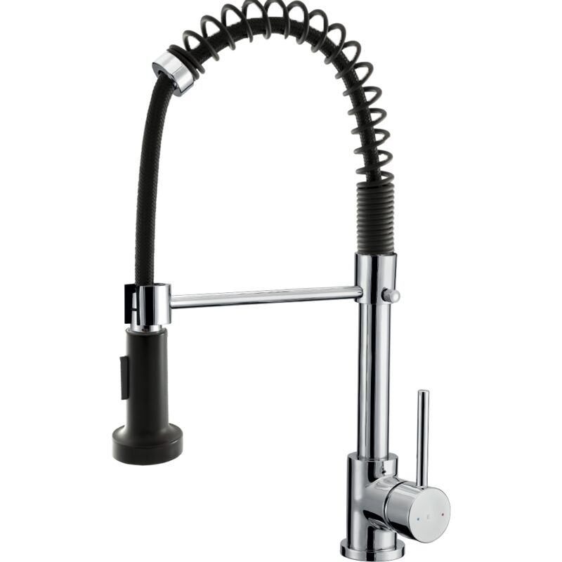 foto del prodotto essebagno rubinetto plimo con doccetta in cromo nero