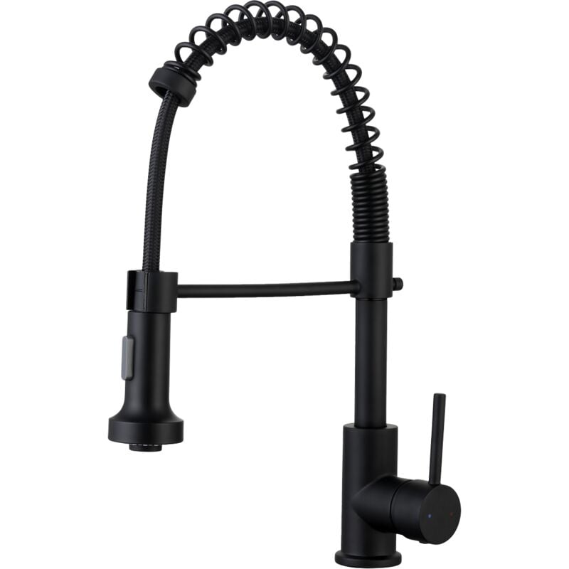 foto del prodotto essebagno rubinetto plimo con doccetta in nero opaco