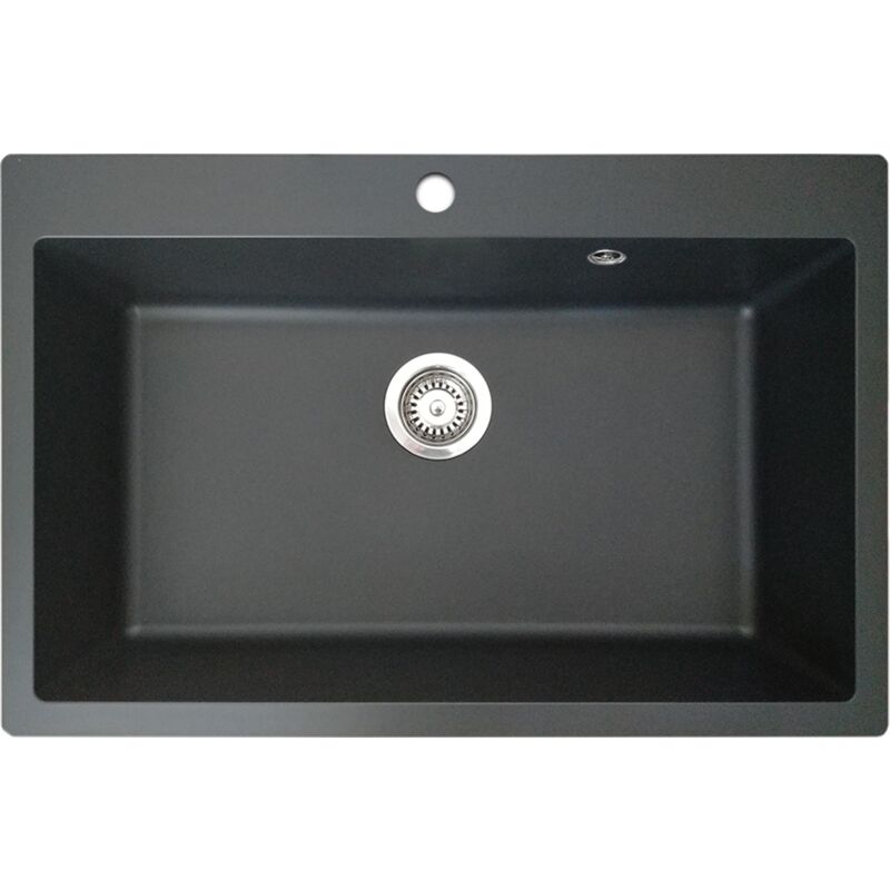 foto del prodotto essebagno sierra lavello 1 sola vasca grande 76x50 in resina nera