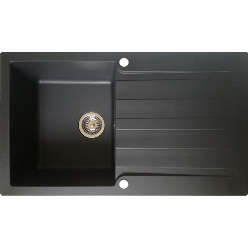 foto del prodotto essebagno - sierra lavello a 1 vasca e 1 scarico in resina nera