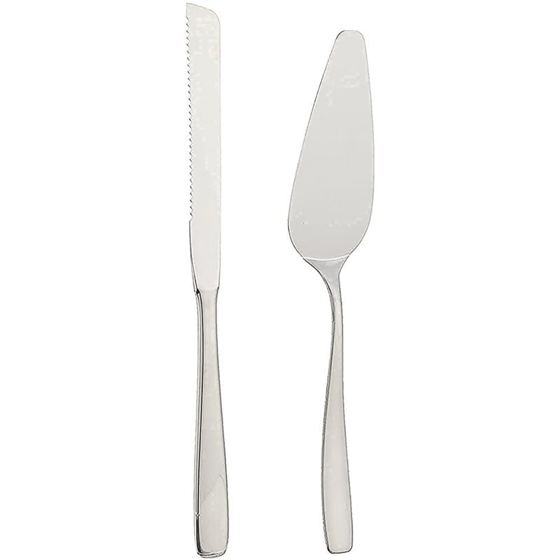 foto del prodotto essentials 2 pezzi set di posate torta e coltello, paletta per torte, acciaio inox 430, aisi 420 tramontina