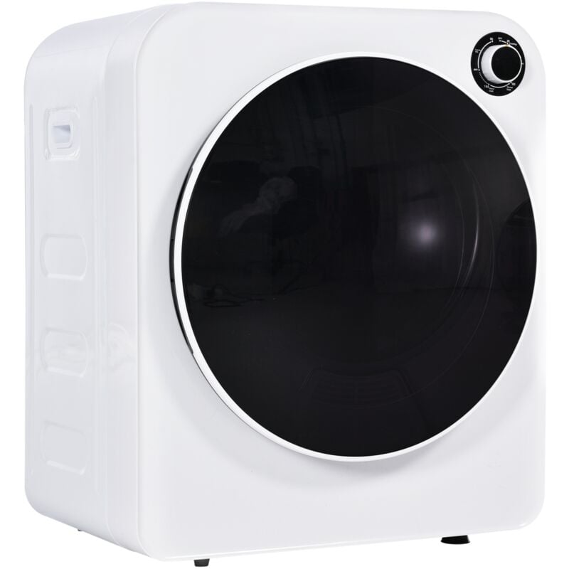 foto del prodotto essiccatore ad aria di scarico essiccatore in acciaio inox 3 kg 830 w bianco triplo filtro 5 programmi bianco protezione da
