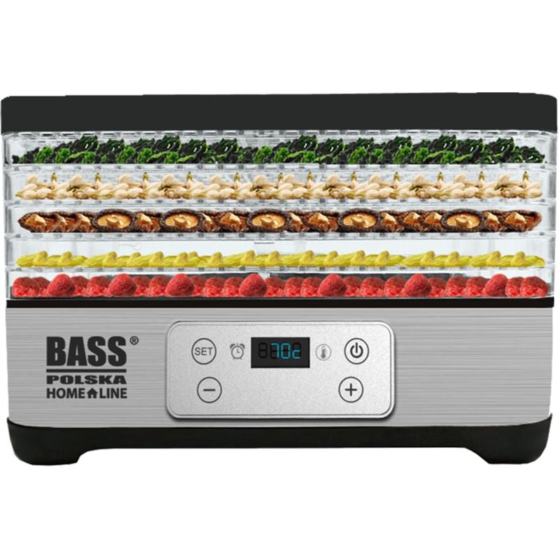 foto del prodotto essiccatore per funghi, frutta e verdura da 300 w con vassoi regolabili. ampia camera.