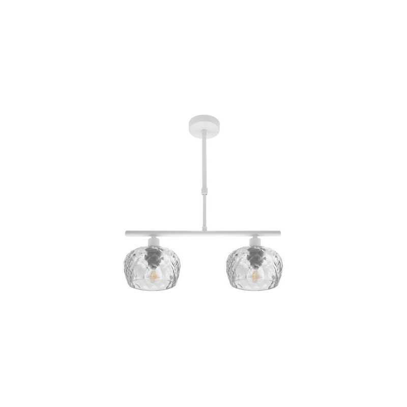 foto del prodotto estela lampada 2xe14 bianco regx41x13 cm con vetro taglio trasparente fabrilamp