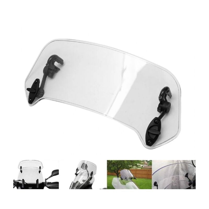 foto del prodotto estensione trasparente per parabrezza per moto estensione universale per parabrezza per moto clip regolabile per parabrezza accessori per parabrezza
