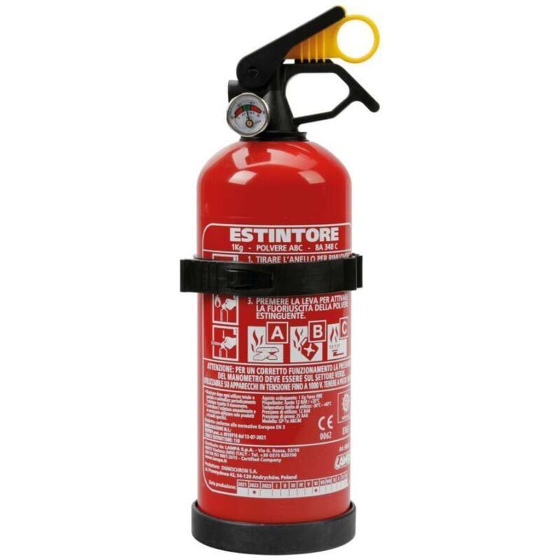 foto del prodotto estintore 1 kg con manometro omologato 5a 21b c polvere abc lampa