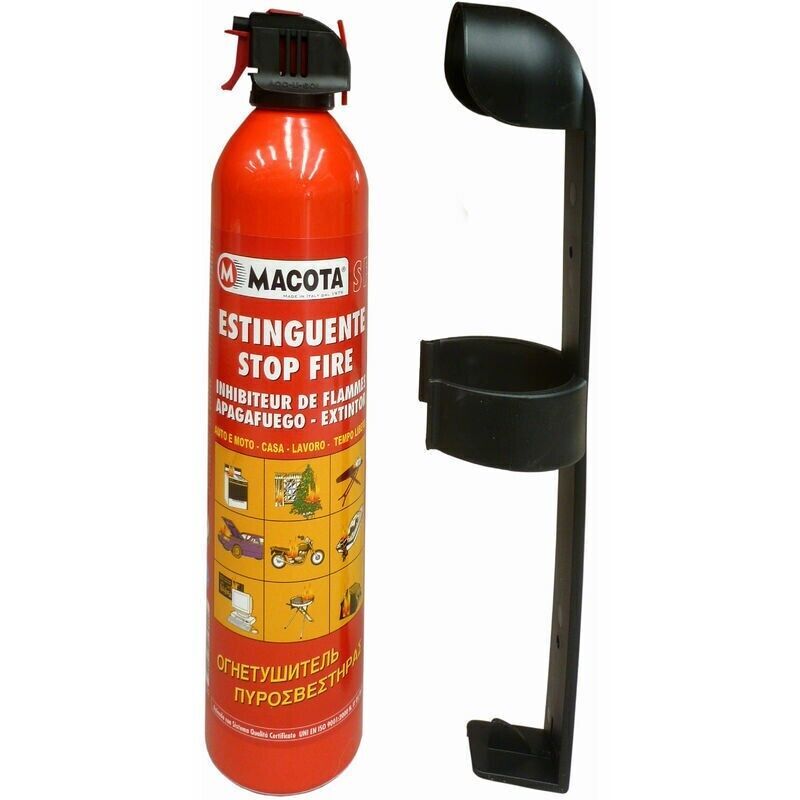foto del prodotto estintore portatile macota con supporto auto barca camper camino stufa casa 1kg