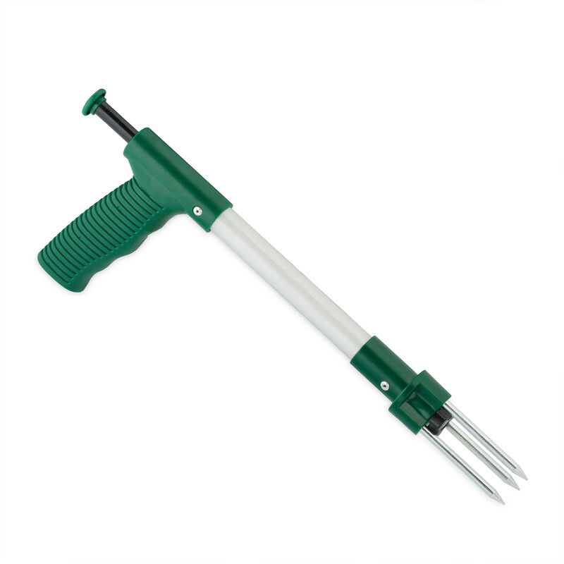 foto del prodotto estirpatore erbacce manuale, strappa radici per il diserbo, meccanismo di espulsione, l 37 cm, verde argento relaxdays