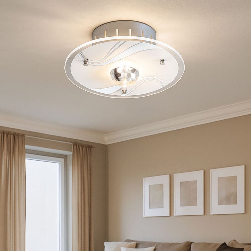 foto del prodotto esto luce a soffitto luce a soffitto luce di cristallo luce di design metallo, vetro a specchio, cristalli di vetro, vetro 1x g9, d 18 cm