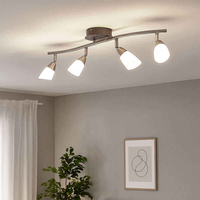 foto del prodotto esto plafoniera led striscia spot per soggiorno plafoniera, con spot regolabili, 4x 3w 4x 240lm 3000k, lxh 60 x 13 cm