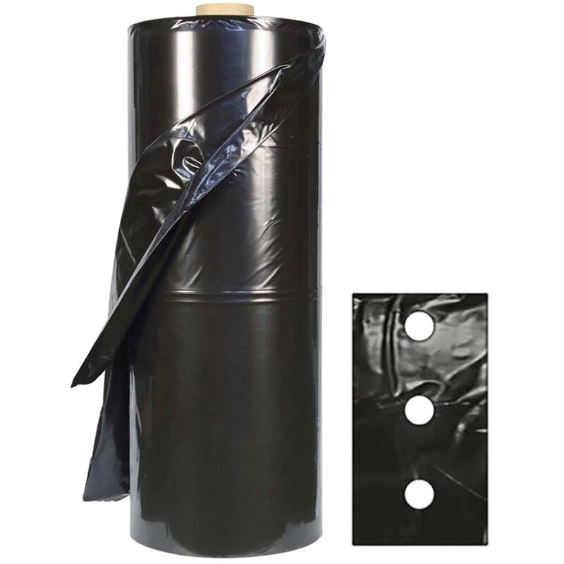 foto del prodotto esto telo pacciamatura passo 30, varie misure fino a 1000 metri, telone nero film pacciamatura pacciamante elastico tessuto anti erbacce 100 cm