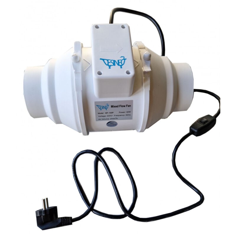 foto del prodotto estrattore d aria 200m3 h 100mm 30w doppia velocit precablato desineo