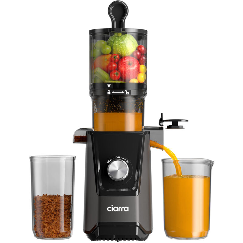 foto del prodotto estrattore di succo 1,2l 200w apertura 108 mm spremitura a freddo lenta senza preparazione silenzioso grigio cdsj046 g ciarra