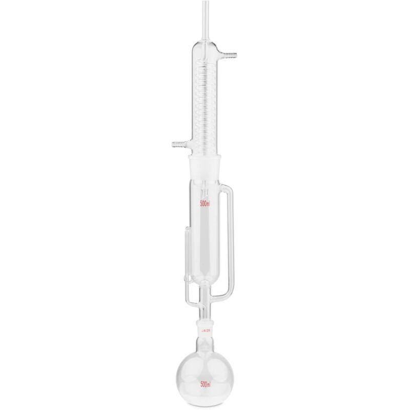 foto del prodotto estrattore soxhlet con condensatore e pallone 500 ml set estrattore soxhlet