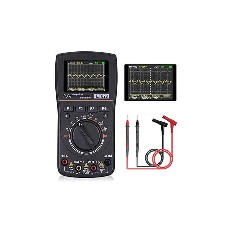 foto del prodotto et828 2 in 1 oscilloscopio digitale intelligente multimetro con frequenza di campionamento della larghezza di banda di 1 mhz