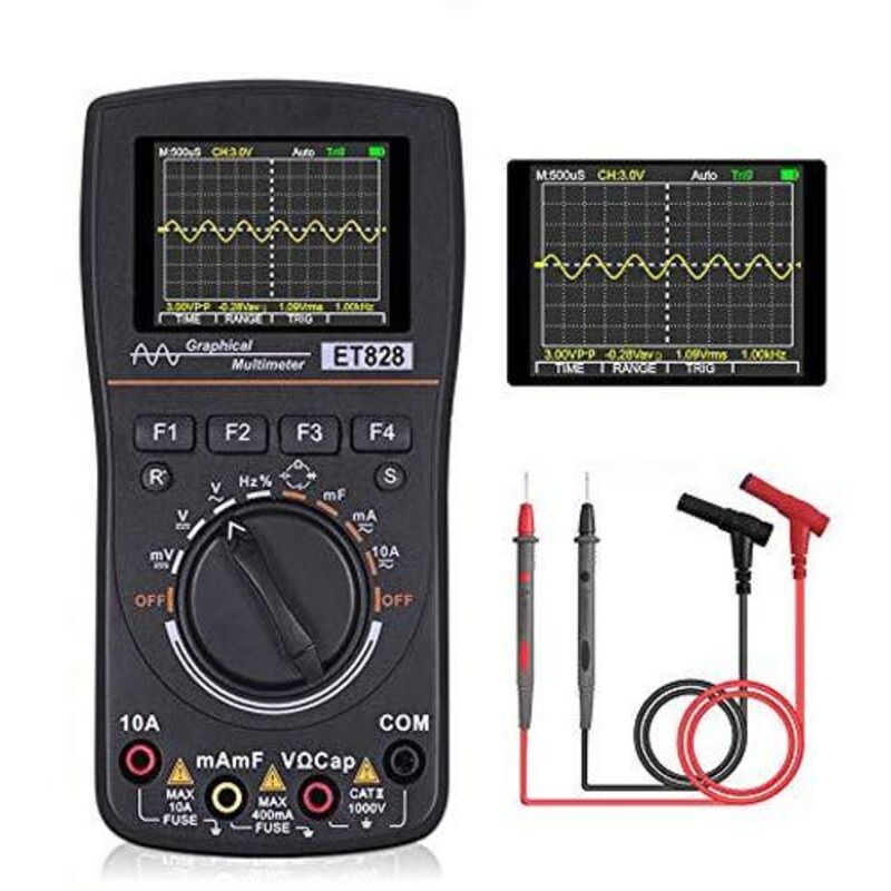foto del prodotto et828 2 in 1 oscilloscopio digitale intelligente multimetro con frequenza di campionamento della larghezza di banda di 1 mhz