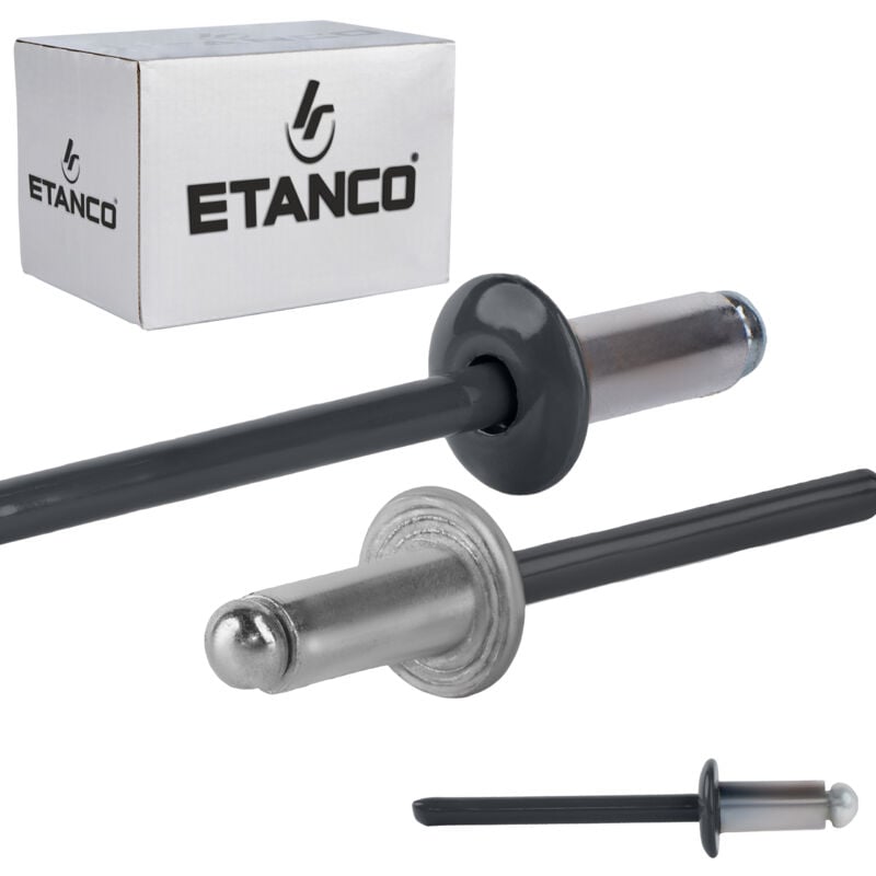 foto del prodotto etanco aluminium offene nieten 4,8x10mm ral 7016