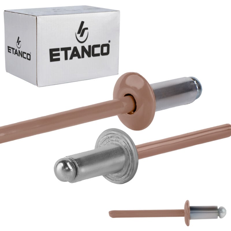 foto del prodotto etanco aluminium offene nieten 4,8x10mm ral 8004