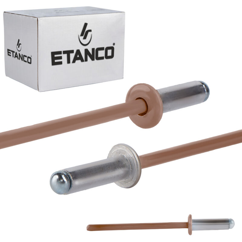 foto del prodotto etanco aluminium offene nieten 4x12mm ral 8004