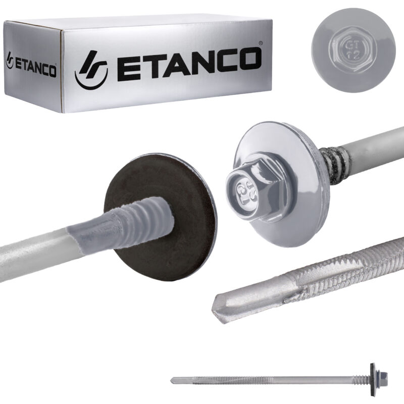 foto del prodotto etanco schrauben gtr12 sp a19 5,5 6,3x130mm ral 9006