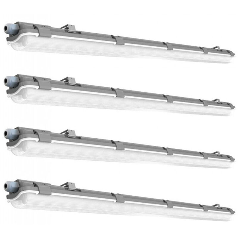 foto del prodotto etc shop 4x vasche led apparecchi luce diurna industria capannoni capannoni ambienti umidi soffitti lampade garage faretti