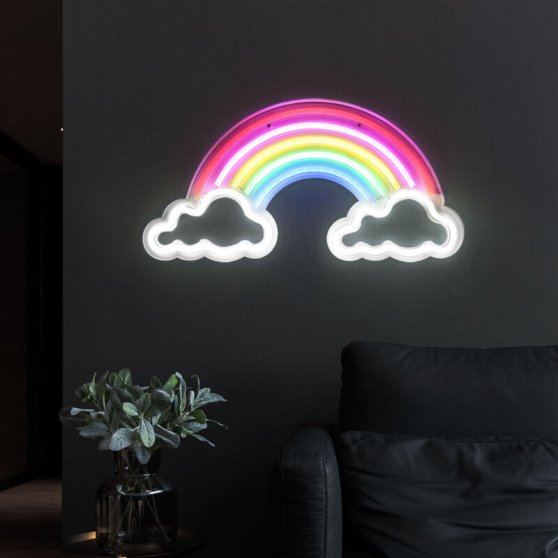 foto del prodotto etc shop applique a led lampada arcobaleno luce decorativa lampada per cameretta dei bambini, cavo usb interruttore on off, plastica opale