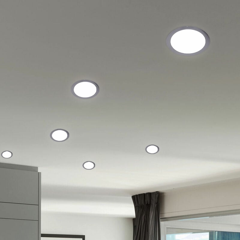 foto del prodotto etc shop faretto da incasso a led da soffitto lampada da cucina faretto da incasso cromato plafoniera rotonda, 6w 500lm bianco caldo, pxh 8,5x1,5