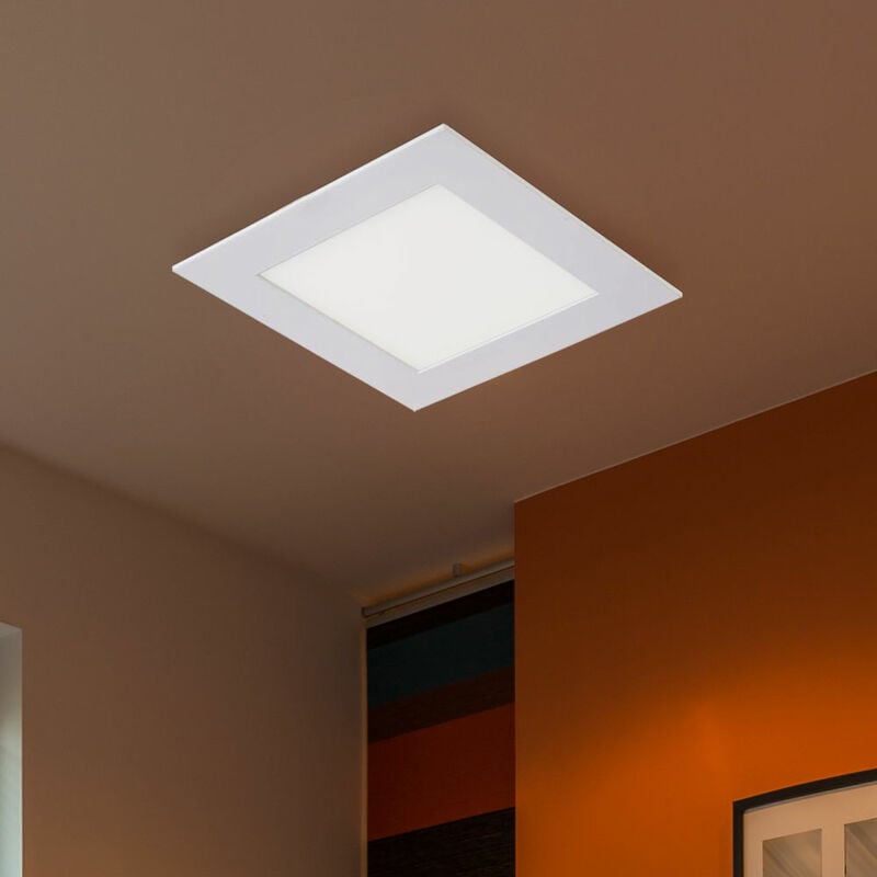 foto del prodotto etc shop faretto da incasso a led piatto pannello da incasso a led faretto da incasso a soffitto quadrato plafoniera a led bianco, alluminio, 12w