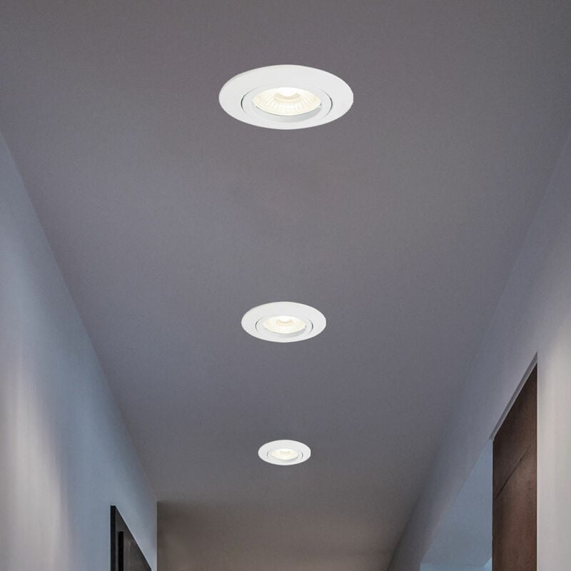 foto del prodotto etc shop faretto da incasso plafoniera lampada da incasso plafoniera led bianco, 3w 230lm bianco caldo, pxh 8,2 x 7,5 cm, set di 3