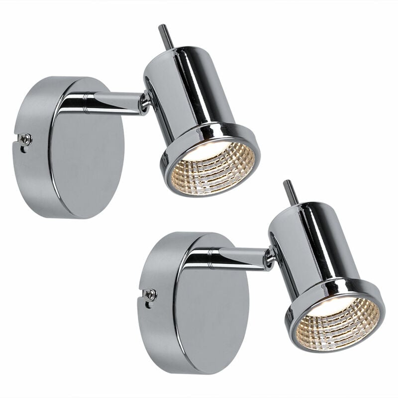 foto del prodotto etc shop faretto da parete orientabile led applique da parete cromato faretto lampada da letto camera da letto, 5w 400lm bianco caldo, set da 2