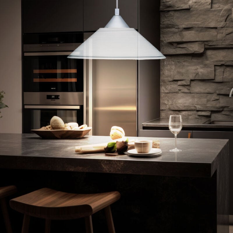 foto del prodotto etc shop lampada a sospensione a led 7 watt riefenglas luce bianca lampada a pendolo
