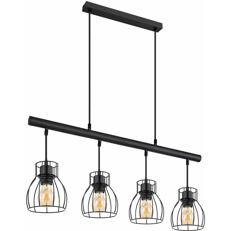 foto del prodotto etc shop lampada a sospensione industriale lampada a sospensione nera lampada a sospensione vintage lampada a sospensione tavolo da pranzo,