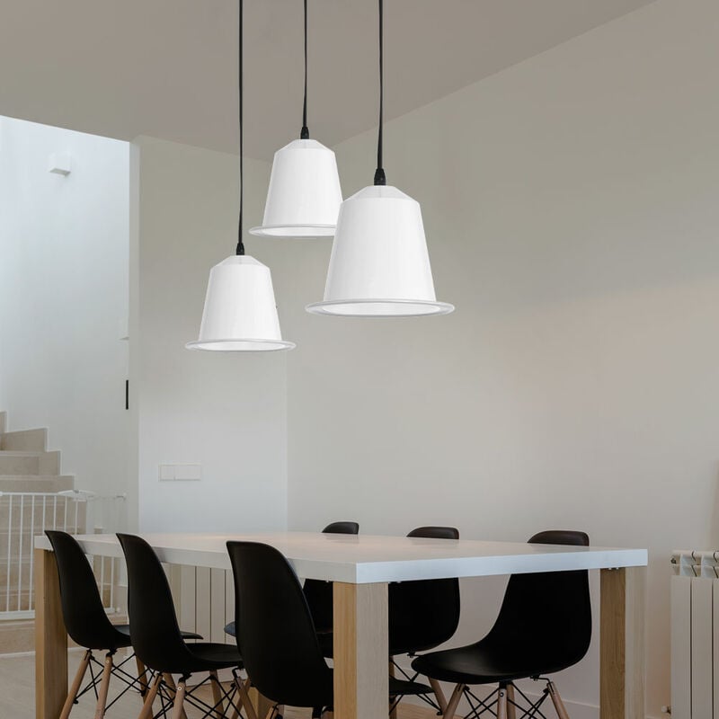 foto del prodotto etc shop lampada a sospensione lampada da tavolo da pranzo bianca lampada a sospensione a led lampada da cucina, acciaio bianco, 5w 400lm bianco